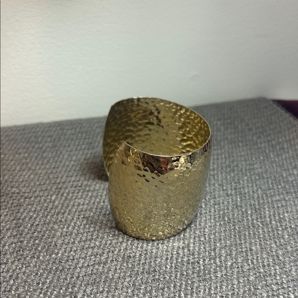 Gold Hammered Cuff Bracelet